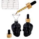 Skull Glass Dropper Bottles Set - 3 Pack