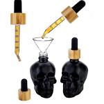 Skull Glass Dropper Bottles Set - 3 Pack
