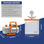 BACOENG 2 Gallon Vacuum Chamber and Pump Kit