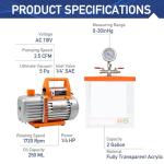 BACOENG 2 Gallon Vacuum Chamber and Pump Kit