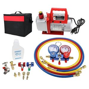 LuckyHigh HVAC A/C Refrigeration Kit with Vacuum Pump