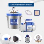 3 Gallon Vacuum Chamber with Pump and Seals
