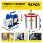 VEVOR 5 Gallon Vacuum Chamber and Pump Set