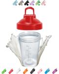 Clear Shaker Bottle with Red Lid, 12Oz