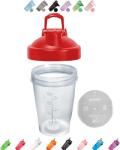 Clear Shaker Bottle with Red Lid, 12Oz