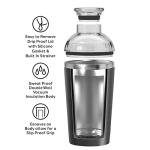 Insulated Cocktail Shaker with Strainer - 17oz Black