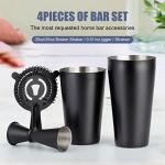 4-Piece Boston Cocktail Shaker Set - Matte Black