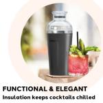 Insulated Cocktail Shaker with Strainer - 17oz Black