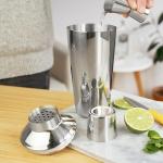 Large Stainless Steel Cocktail Shaker with Strainer