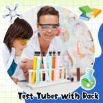 Test Tubes Set with Rack and Caps - 16 Pcs