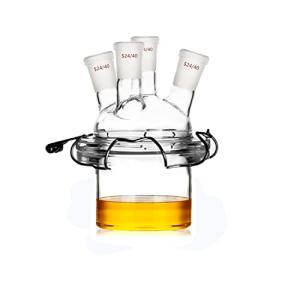 Flat Bottom Glass Reactor - 4 Necks, 24/40 Joint