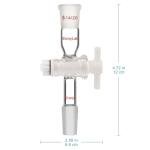 StonyLab Glass Vacuum Flow Control Adapter with Stopcock