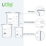 3-Piece Low Form Glass Beaker Set