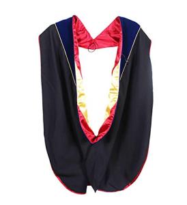Customizable Deluxe Doctoral Graduation Hood with Gold Piping
