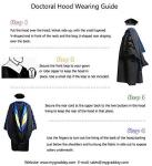 Customizable Deluxe Doctoral Graduation Hood with Gold Piping