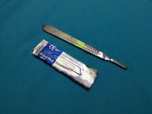 Stainless Steel Scalpel Handle with Sterile Blades