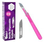MedHelp #10 Disposable Scalpels with Pink Handle