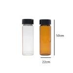 100 Clear Glass Vials with Black Screw Caps