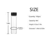 4ml Clear Glass Vials with Screw Caps - 100pcs