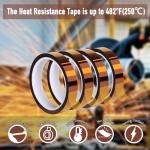 High Temperature Heat Resistant Polyimide Tape - 3 Rolls