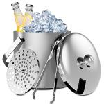 Sunmeyke Stainless Steel Insulated Ice Bucket, 3.7 QT