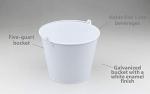 Large White Galvanized Ice Bucket - 5 Quart