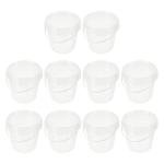 1L Clear Plastic Ice Cream Buckets with Lids - 10 Pcs