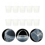 1L Clear Plastic Ice Cream Buckets with Lids - 10 Pcs