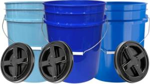 House Naturals 5 Gallon Food Grade Blue Buckets (3 Pack)