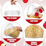 32 oz Clear Plastic Ice Cream Buckets with Lids