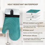 Heat Resistant Silicone Oven Mitts - 500°F Green