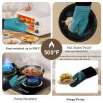 Heat Resistant Silicone Oven Mitts - 500°F Green