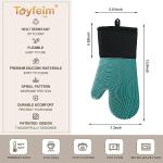 Heat Resistant Silicone Oven Mitts - 500°F Green