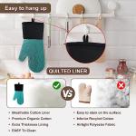 Heat Resistant Silicone Oven Mitts - 500°F Green