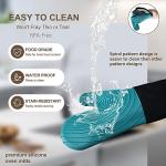 Heat Resistant Silicone Oven Mitts - 500°F Green