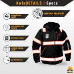 Black Enforcer Reflective Safety Jacket with ID Pocket