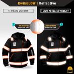 Black Enforcer Reflective Safety Jacket with ID Pocket