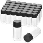 100 Glass Sample Vials with Black Screw Caps