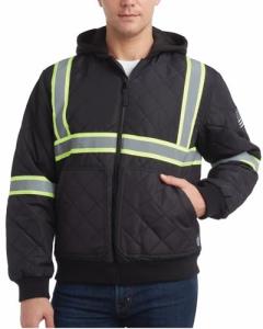 Men's Hi-Vis Safety Jacket with Fleece Hood