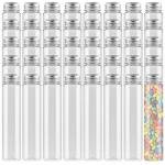 40 Pack Clear Plastic Test Tubes with Caps