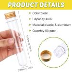 50 Plastic Test Tubes with Screw Lids - 40 ml