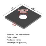 30 Pcs 5/8" Square Flat Washers, 3mm Thick