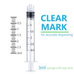 100 Pack 3ml Plastic Syringes with Luer Lock
