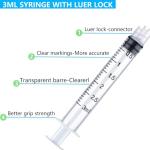 100 Pack 3ml Plastic Syringes with Luer Lock