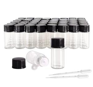 50PCS 3ml Clear Glass Vials with Caps