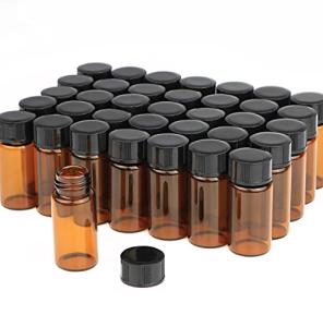 50 Pack 5ml Amber Glass Essential Oil Bottles