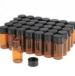 50 Pack 5ml Amber Glass Essential Oil Bottles