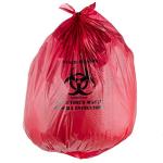 Red Biohazard Waste Bags - 200 Pack, 17 Micron