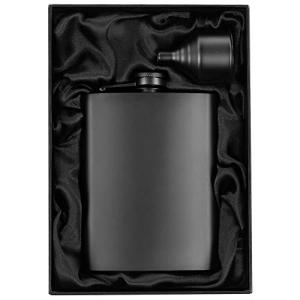 8oz Matte Black Flask Gift Set with Funnel
