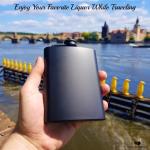 8oz Matte Black Flask Gift Set with Funnel